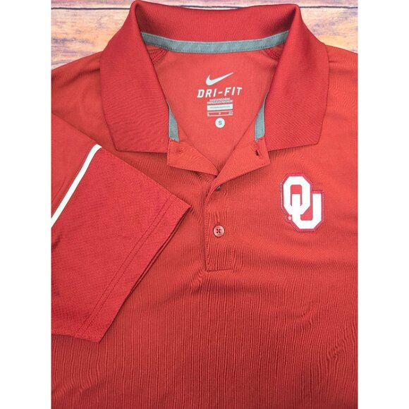 Oklahoma Sooners Nike Dri-Fit Mens Red Polo Shirt Small - Picture 4 of 10